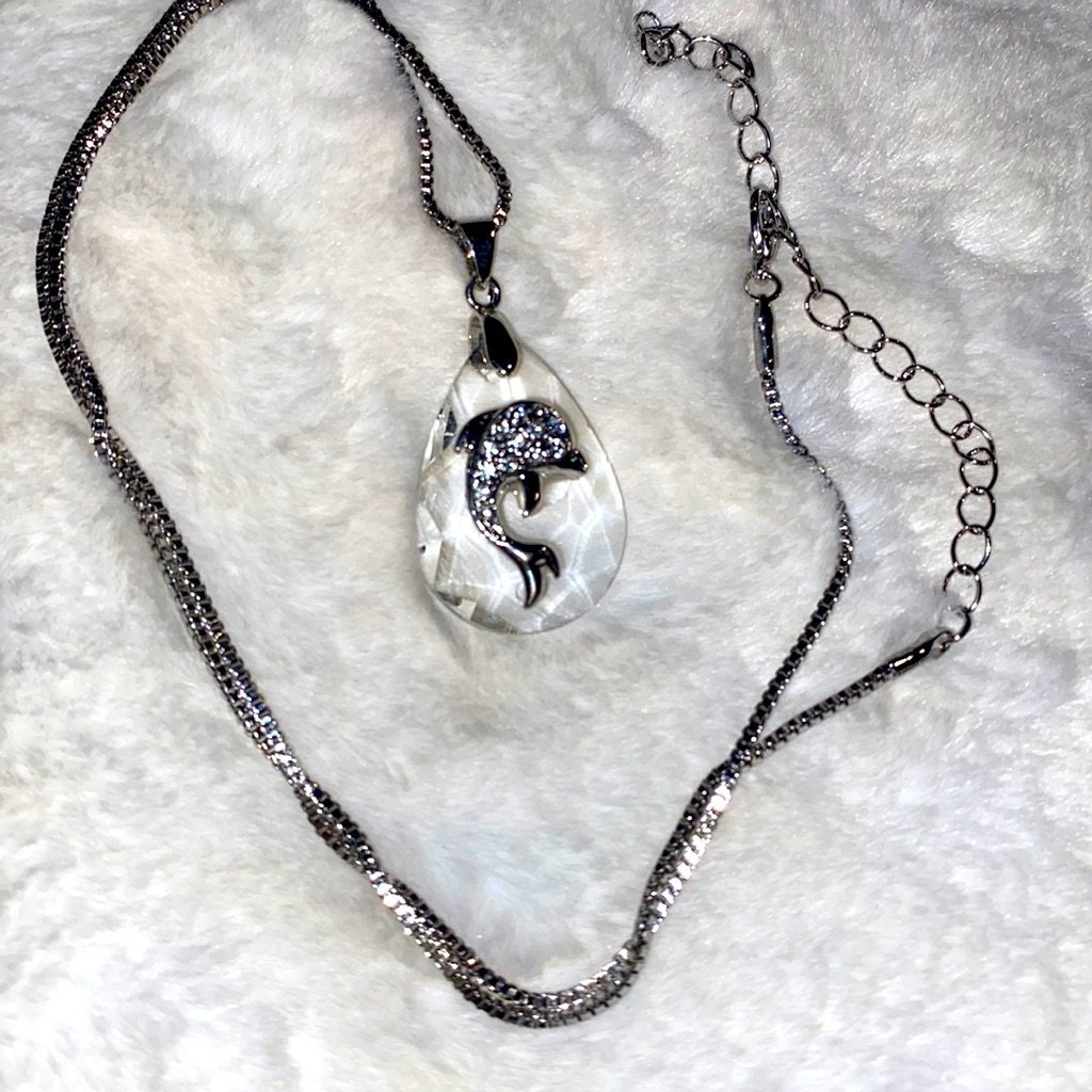 Dolphin Charm Necklace Silver Dolphin Design Dolphin Charm Necklace Silver Dolphin Design